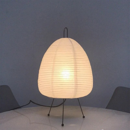 Wabi-Sabi Tischlampe aus Reispapier – Handgefertigte Design Tischleuchte E27 für Wohnzimmer & Schlafzimmer