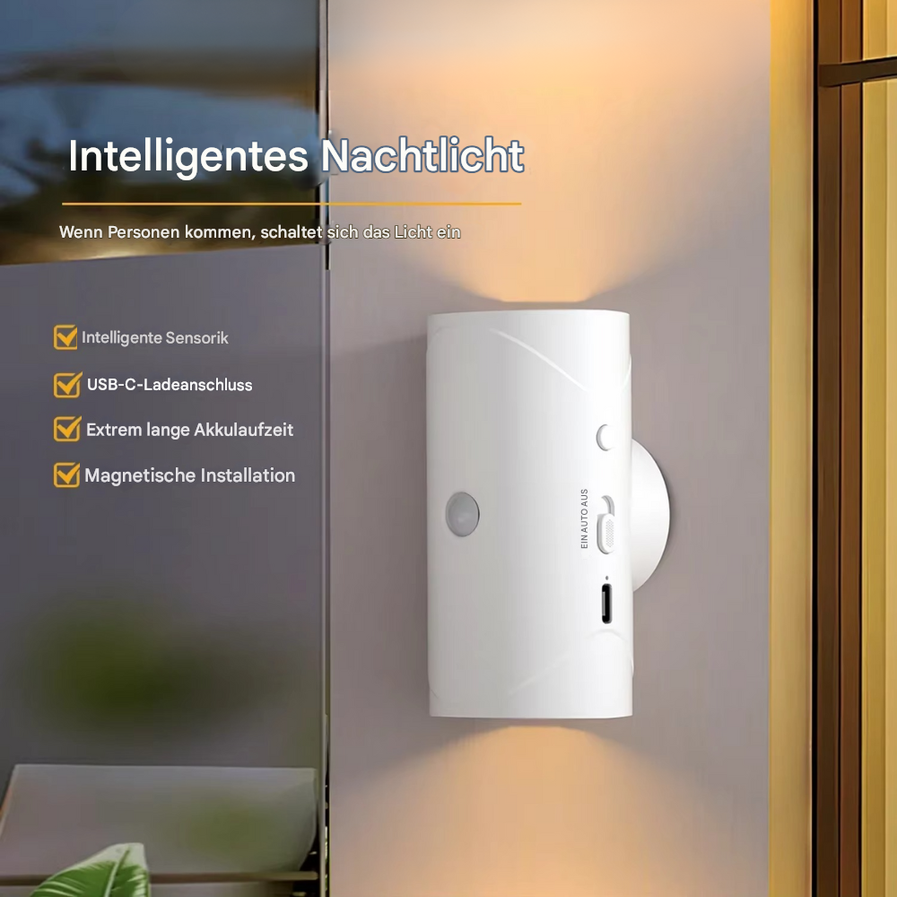 LED Sensor Wandleuchte RGB & Warmweiß – Wiederaufladbare Wandlampe mit Bewegungsmelder für Flur, Treppe & Schlafzimmer