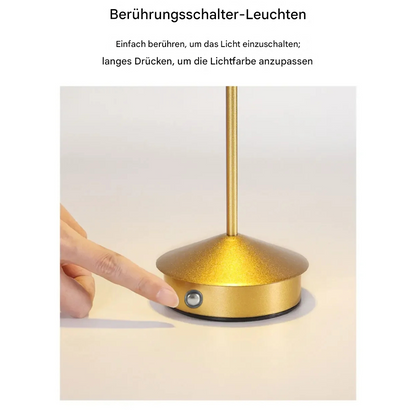 Kabellose LED Tischlampe dimmbar – Moderne Akku Tischleuchte mit Touch-Sensor, Warm-/Neutral-/Kaltweiß, USB-C, Aluminium Design