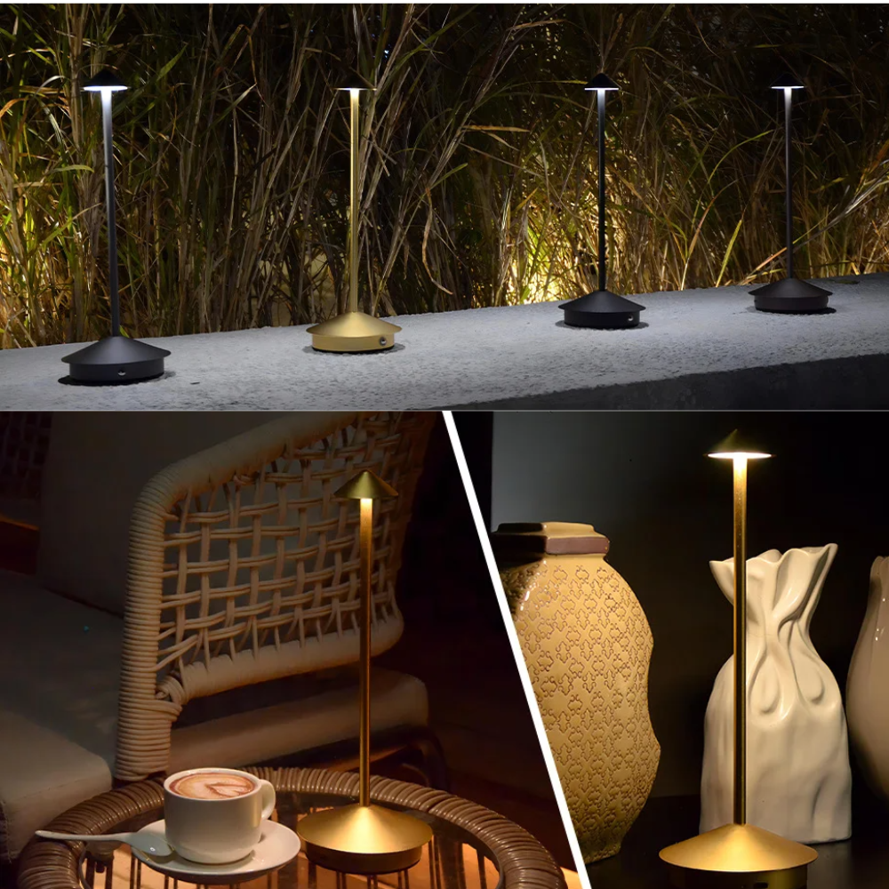 Kabellose LED Tischlampe dimmbar – Moderne Akku Tischleuchte mit Touch-Sensor, Warm-/Neutral-/Kaltweiß, USB-C, Aluminium Design