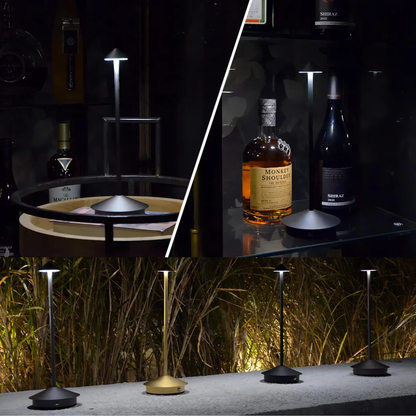 Kabellose LED Tischlampe dimmbar – Moderne Akku Tischleuchte mit Touch-Sensor, Warm-/Neutral-/Kaltweiß, USB-C, Aluminium Design