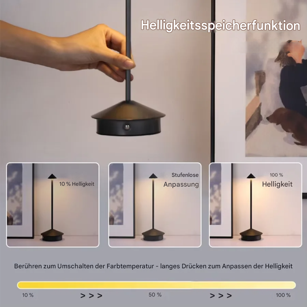 Aluréa™ | Kabellose LED-Akku Tischlampe