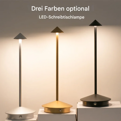 Kabellose LED Tischlampe dimmbar – Moderne Akku Tischleuchte mit Touch-Sensor, Warm-/Neutral-/Kaltweiß, USB-C, Aluminium Design