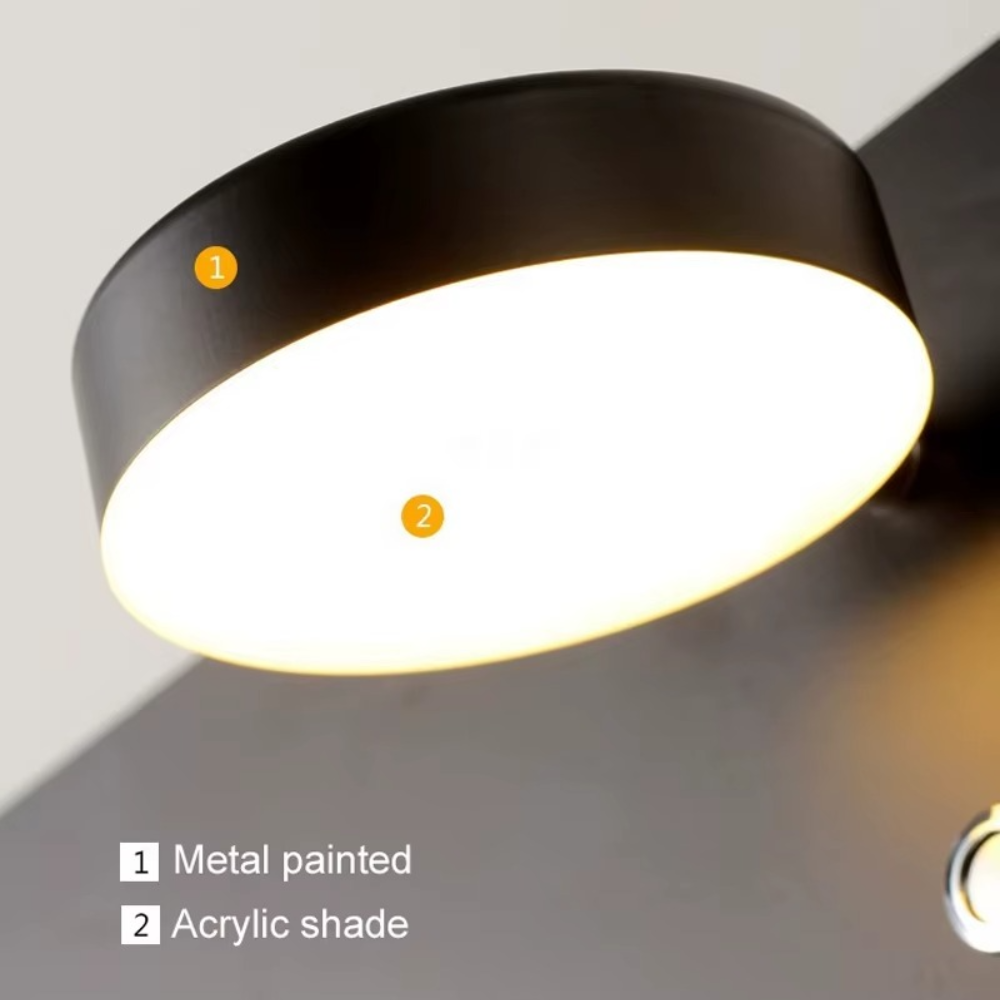 LED Wandleuchte mit USB-Port & Ablage – 3 Farbtemperaturen, Touch-Schalter, moderne Wandlampe fürs Schlafzimmer