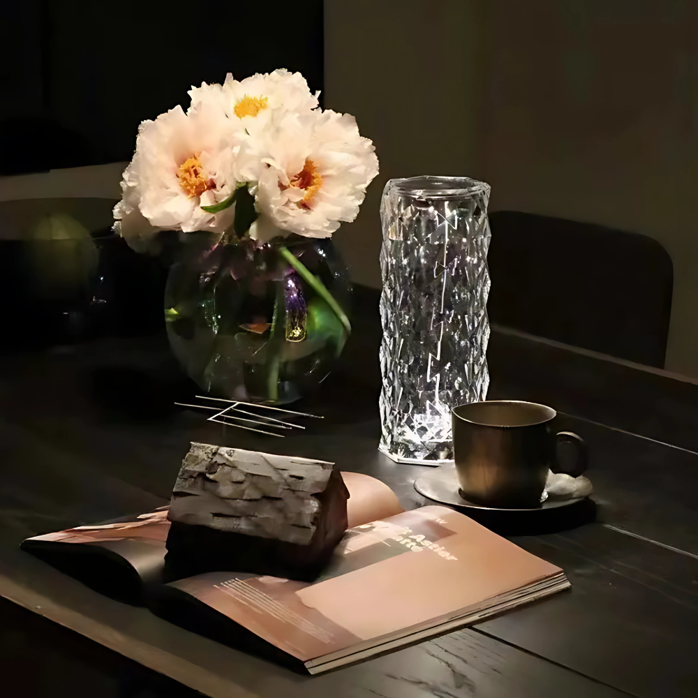Crystaléa™ | Wiederaufladbare Kristall-LED Tischlampe