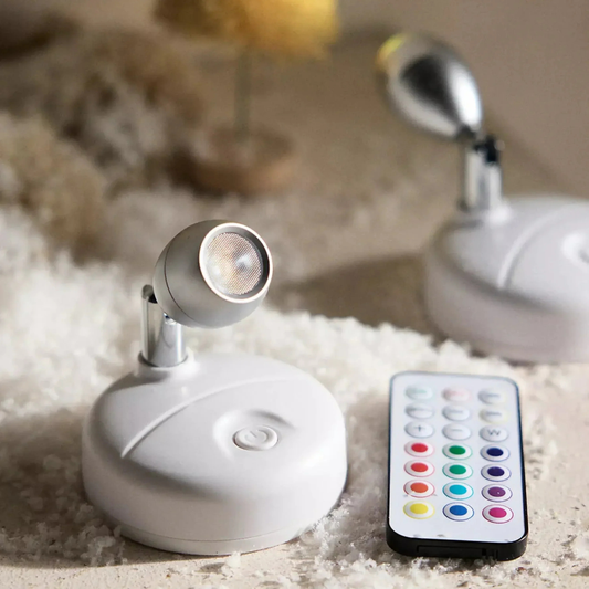 LED Spot Kabellos RGB Dimmbar mit Fernbedienung – Mini Pflanzen Licht & Stimmungsleuchte Innen