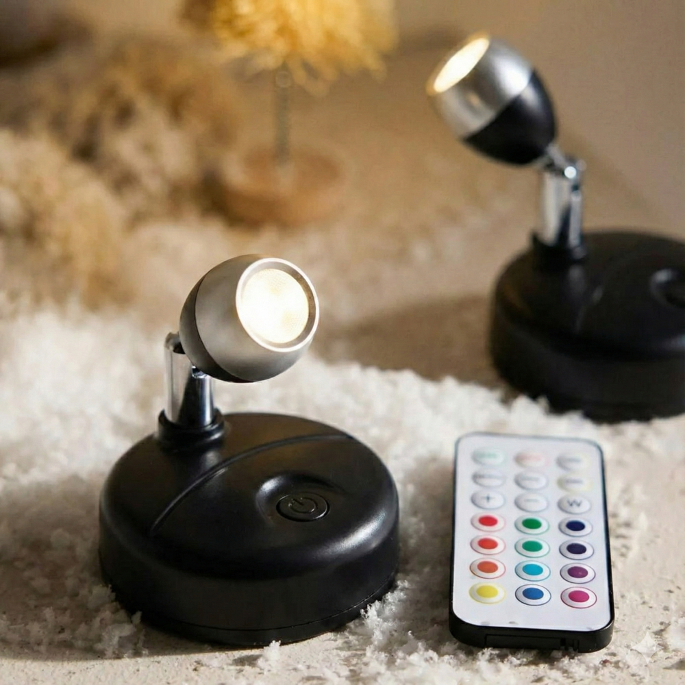 Glowiq™ | Kabelloser RGB LED-Spot Schwarz
