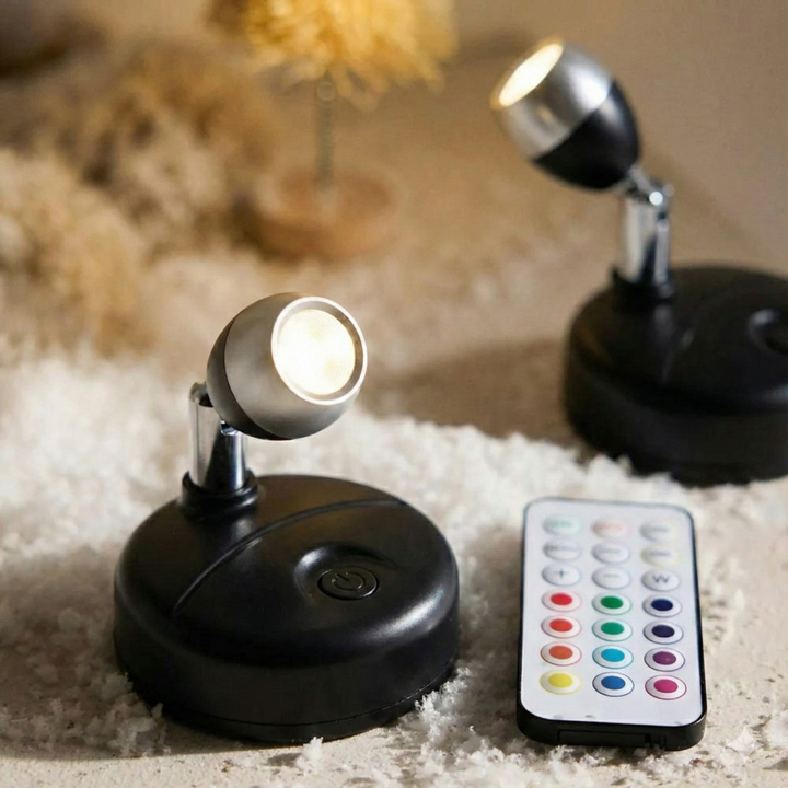 Glowiq™ | Kabelloser RGB LED-Spot Schwarz