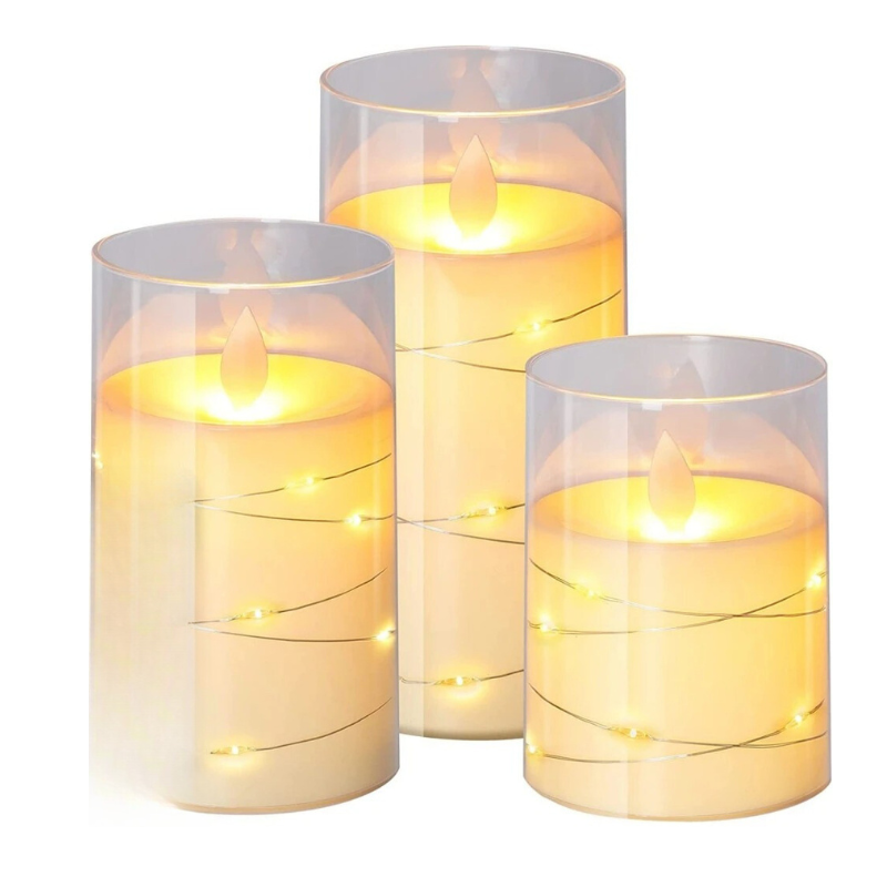 Glassflame™ | LED Kerzen-Set im Glas Lichterkette